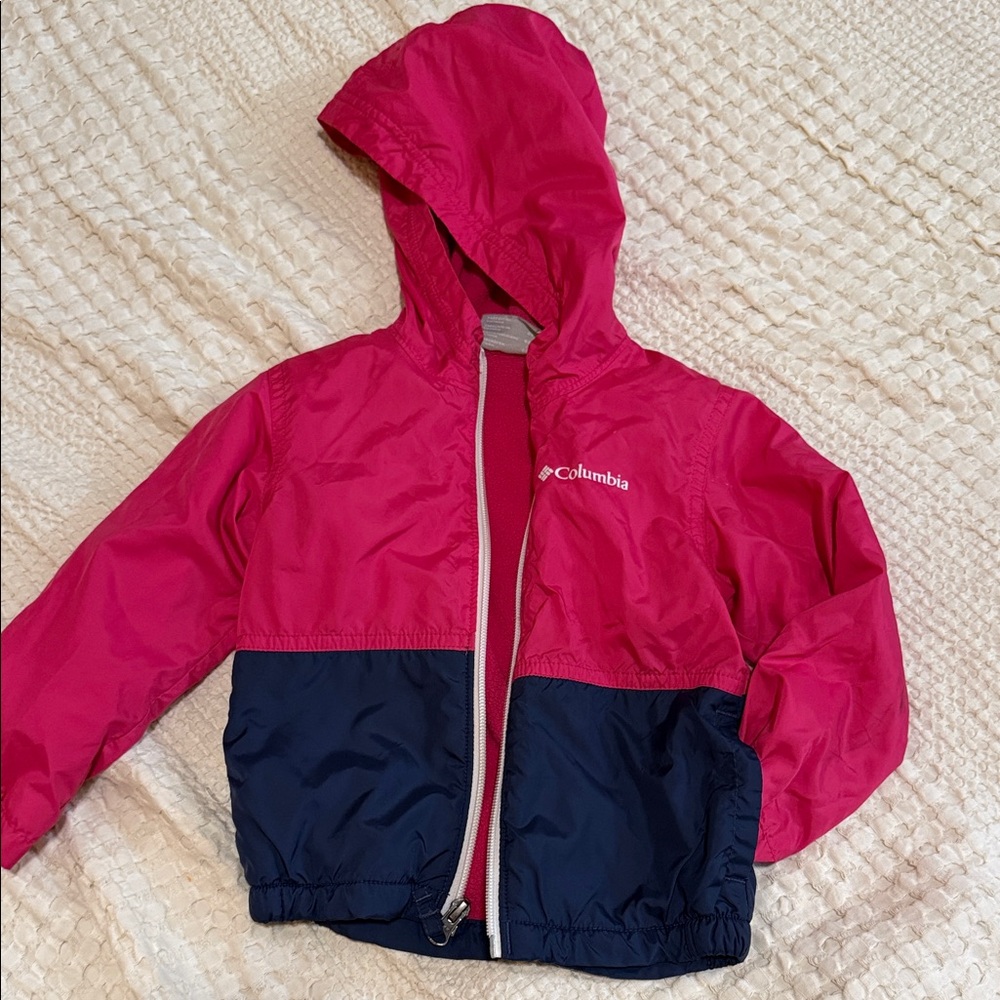 Columbia Kids Two-Tone Raincoat - Pink and Navy